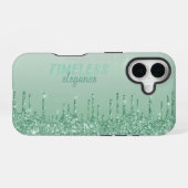 Glänzende Farbtröpfchen-Mintgrün-Glamour-Ästhetik iPhone 16 Hülle (Rückseite (Horizontal))