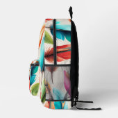 Glänzende Federn Bedruckter Rucksack (Rechts)