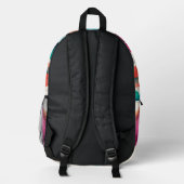 Glänzende Federn Bedruckter Rucksack (Rückseite)
