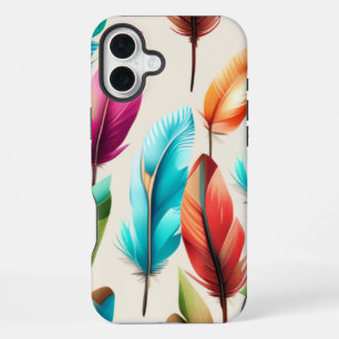 Glänzende Federn iPhone 16 Plus Hülle