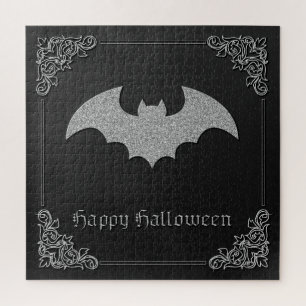 Glänzende Fledermaus Halloween Puzzle