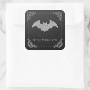 Glänzende Fledermaus Halloween Quadratischer Aufkleber