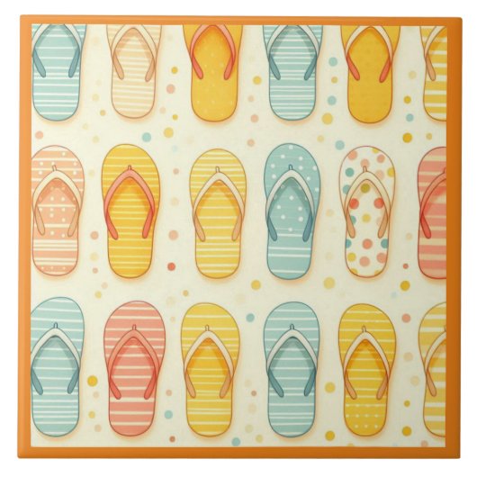 Glänzende Flip-Flops Fliese (Vorderseite)