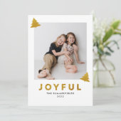 Glänzende Freudige Foto Weihnachts Feiertags Karte (Stehend Vorderseite)