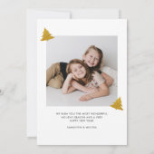 Glänzende Freudige Foto Weihnachts Feiertags Karte (Rückseite)