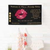 Glänzende funkelnde rote Lippen Willkommen    Banner (Insitu)