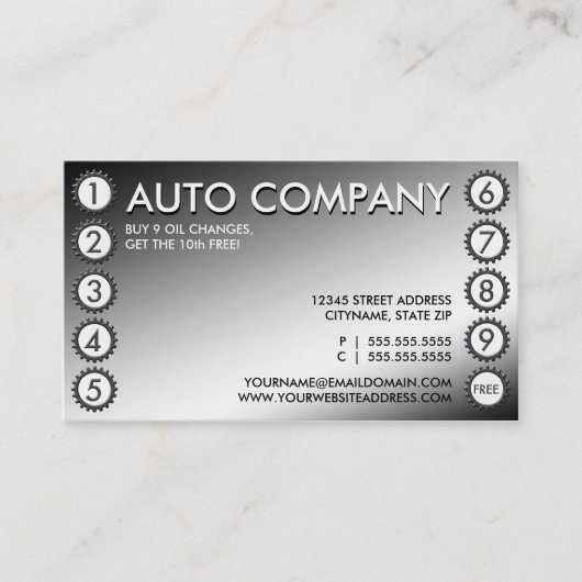 glänzende Ganglochkarte Treuekarte (Vorderseite)