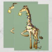 Glänzende Giraffe Einladung (Vorne/Hinten)
