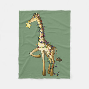 Glänzende Giraffe Fleecedecke