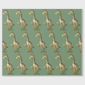 Glänzende Giraffe Geschenkpapier (Flach)