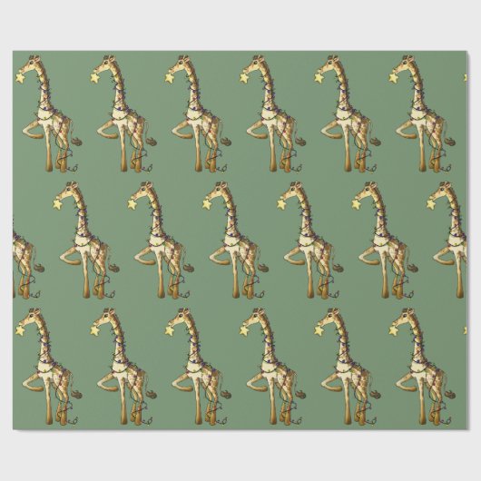 Glänzende Giraffe Geschenkpapier (Flach)