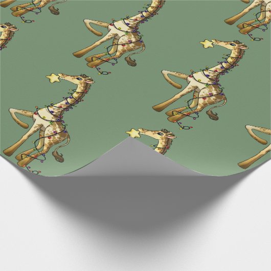 Glänzende Giraffe Geschenkpapier (Ecke)