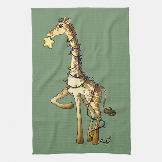 Glänzende Giraffe Geschirrtuch (Vertikal)