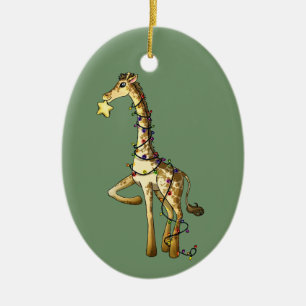 Glänzende Giraffe Keramik Ornament
