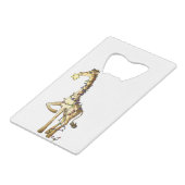 Glänzende Giraffe Kreditkartenflaschenöffner (Vorderseite Schrägansicht)