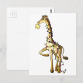 Glänzende Giraffe Postkarte (Vorne/Hinten)