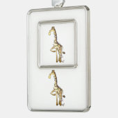 Glänzende Giraffe Rahmen-Ornament Silber (Links)