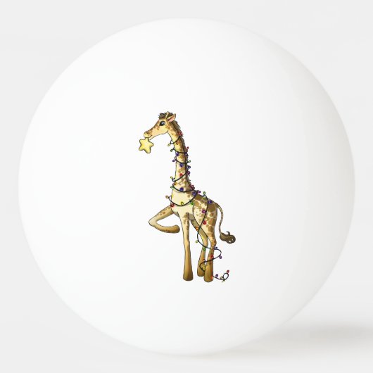 Glänzende Giraffe Tischtennisball (Vorderseite)