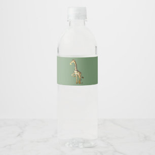 Glänzende Giraffe Wasserflaschenetikett