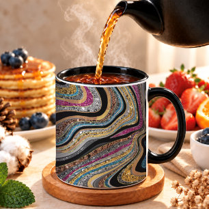 Glänzende Glamour glitzernde Mädchen-Marmor-Kunst Tasse
