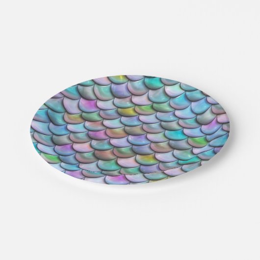 Glänzende glatte pearlescent bunte pappteller (Schrägansicht)