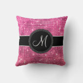Glänzende Glitzern-mit Monogramm Kissen (Rückseite)