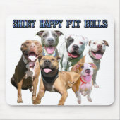 Glänzende glückliche Pitbullen Mousepad (Vorne)