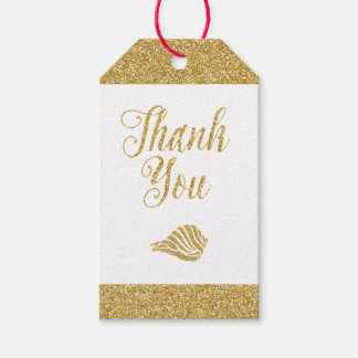 Glänzende Gold-Geschenkanhänger - Dankeschön, Meer Geschenkanhänger