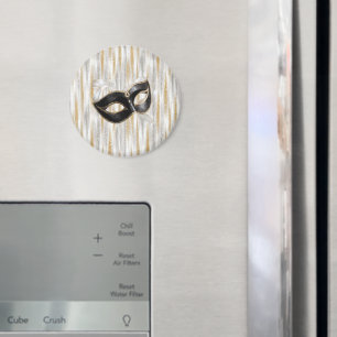 Glänzende Gold Silber Neujahr Schwarze Maske Magnet