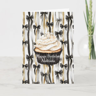 Glänzende Gold Silber Schwarze Bänder Schleifen Ge Karte