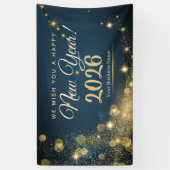 Glänzende Gold- und Blaue Festive Neujahrsfeier Banner (Vertikal)