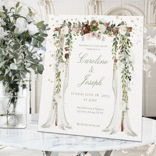 Glänzende goldene florale Chuppah-Hochzeitsplane  Einladung