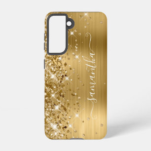 Glänzende goldene Folie Girly-Signatur Samsung Galaxy Hülle