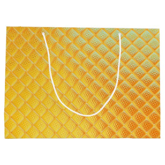 Glänzende goldene Platte Große Geschenktüte (Rückseite)