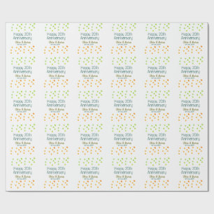 Glänzende goldene Punkte zum glücklichen 20. Hochz Geschenkpapier