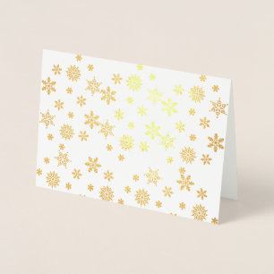 Glänzende goldene Schneeflocken Folienkarte