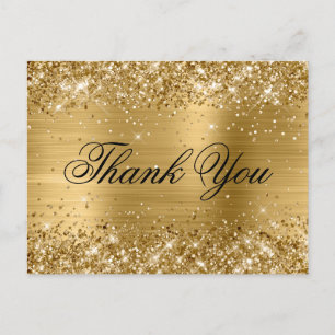 Glänzende Goldfolie 21. Geburtstag Fancy-Dankeschö Postkarte
