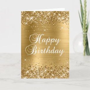 Glänzende Goldfolie 2 Alles Gute zum Geburtstag Karte