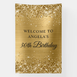 Glänzende Goldfolie 30. Geburtstag Vertikal Banner
