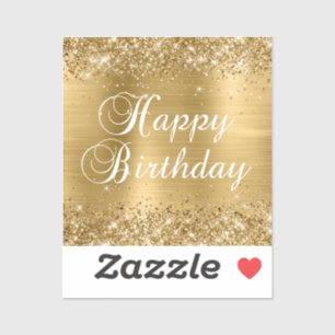 Glänzende Goldfolie Alles Gute zum Geburtstag Aufkleber