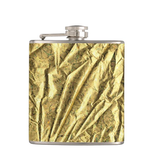 Glänzende Goldfolie Flachmann (Vorderseite)