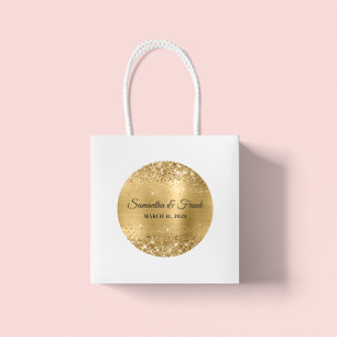 Glänzende Goldfolie Hochzeit Runder Aufkleber
