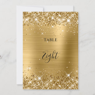 Glänzende Goldfolie Hochzeit Tischnummer 5x7 Karte