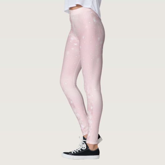 glänzende hellrosa Leggings (Links)