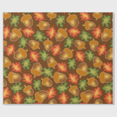 Glänzende Herbstatmosphäre mit Eicheln und Eiche Geschenkpapier (Flach)