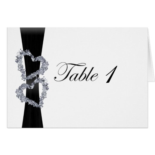 Glänzende Herzen: Schwarze Band-und Diamant-Herzen (Vorderseite (Horizontal))