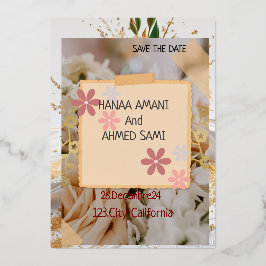 Glänzende Hochzeitseinladung Folieneinladung