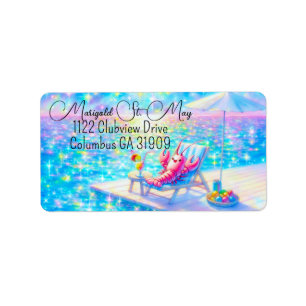 Glänzende Hummer-Strand-Adressetiketten Adressaufkleber