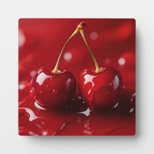 Glänzende Kirschen Rote Sirup-Fantasie Fotoplatte