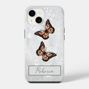 Glänzende Kupfer Schmetterlinge iPhone 14 Hülle